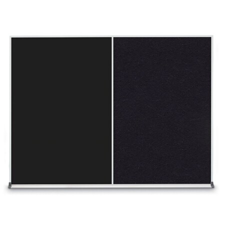 United Visual Products Triple Door Radius Plus Corkboard, 96" x UV8006PLUS-SATIN-DRKSPR